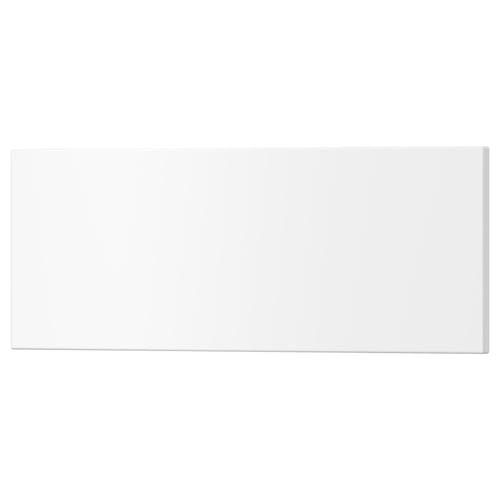 A white UTRUSTA drawer front, rectangular-shaped, made of acrylic paint and fiberboard, with a smooth design.