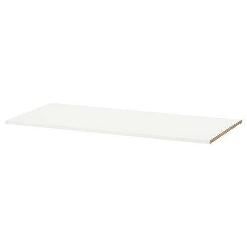 A white UTRUSTA shelf, rectangular, made of melamine, with a flat and smooth surface.