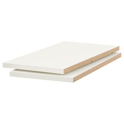 A white UTRUSTA shelf made of melamine and particleboard, rectangular in shape with a smooth design.