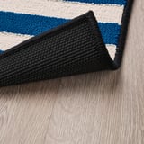 VÄNDPLATS Rug, low pile, blue black/stripe, 60x90 cm