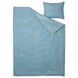 VÄNKRETS Duvet cover and pillowcase, banana pattern blue, Twin