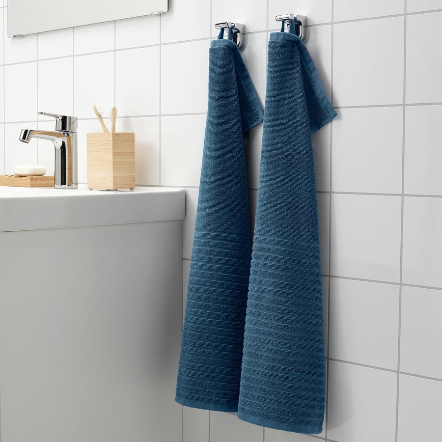 VÅGSJÖN Hand towel, blue, 40x70 cm IKEA