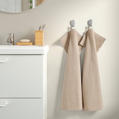 VÅGSJÖN Hand towel, light beige, 40x70 cm