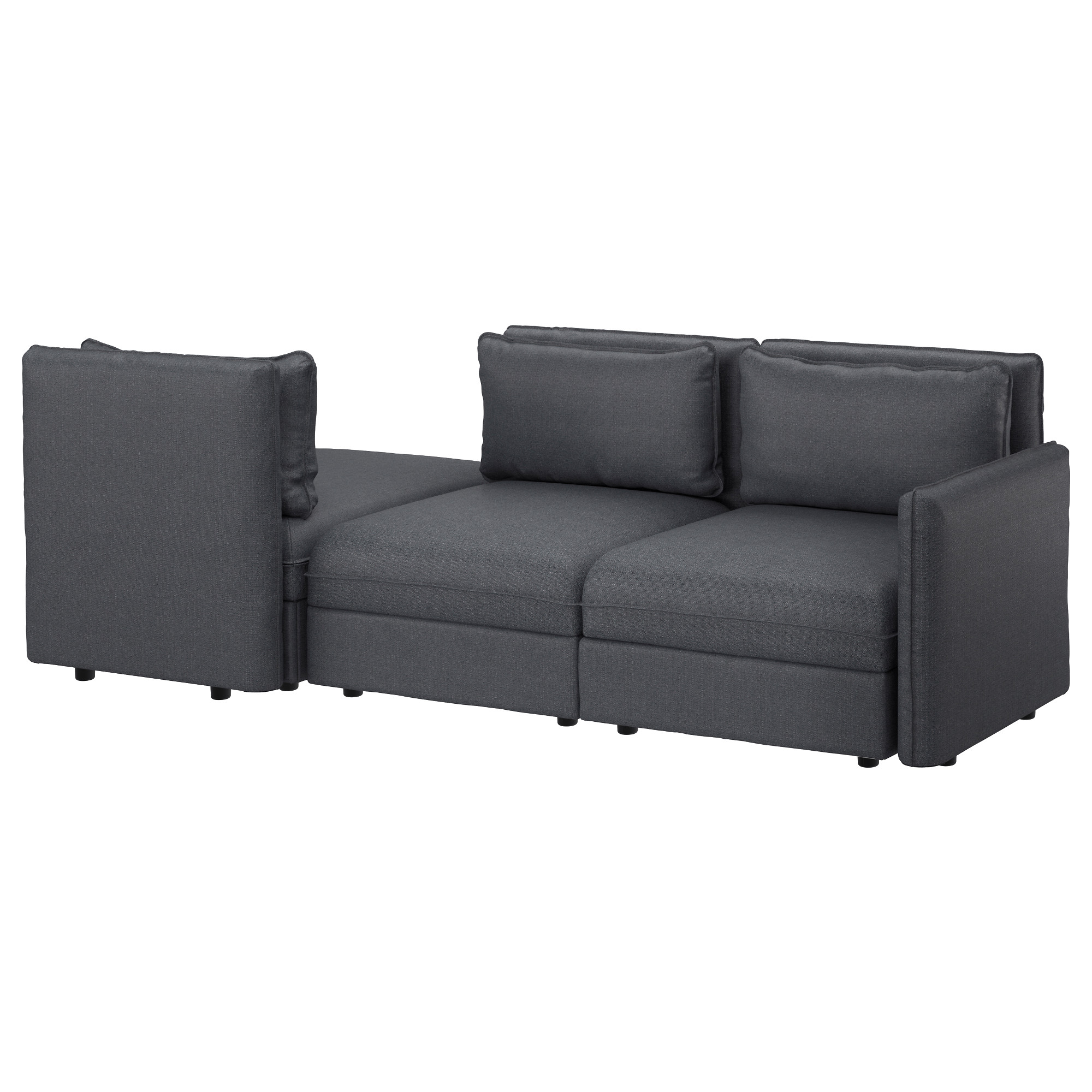 VALLENTUNA 3seat sofa with bed Hillared dark grey IKEA