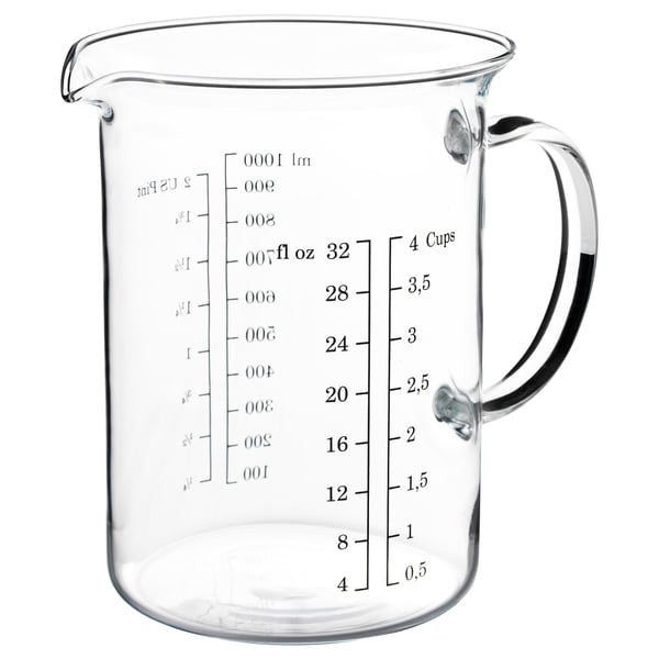 VARDAGEN Measuring jug, glass, 1.0 l