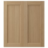 VEDHAMN 2-p door f corner base cabinet set, oak, 33x76 cm