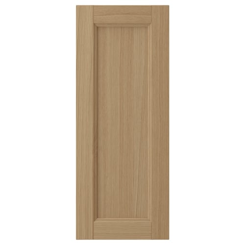 Natural wood VEDHAMN kitchen cabinet door, rectangular, oak veneer, light brown.