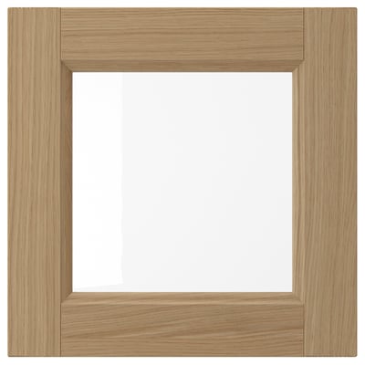 VEDHAMN Glass door, oak, 38x38 cm