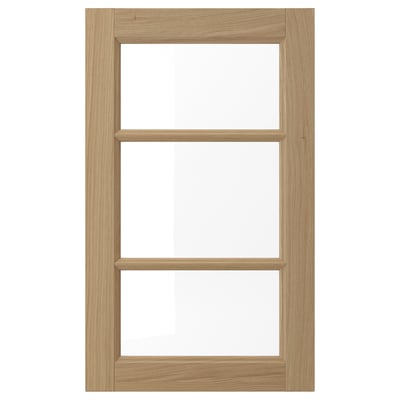 VEDHAMN Glass door, oak, 46x76 cm