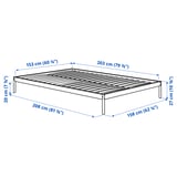 VEVELSTAD Bed frame, white, Queen