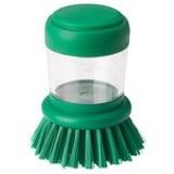 VIDEVECKMAL Dish-washing brush with dispenser, bright green