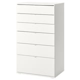 VIHALS Chest of 6 drawers, white/anchor/unlock-function, 70x47x120 cm