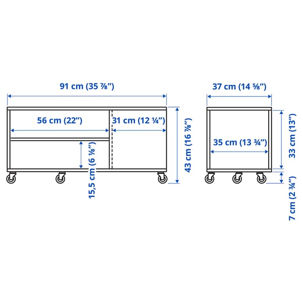 VIHALS Coffee table, white, 91x37 cm