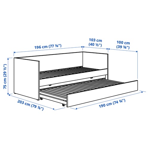 Illustration with measurements for the product: VIHALS.