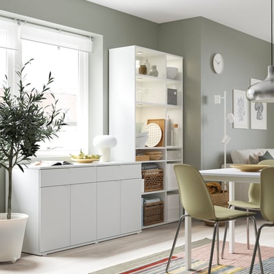 VIHALS Storage combination, white, 235x47x200 cm