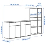 VIHALS Storage combination, white, 235x47x140 cm