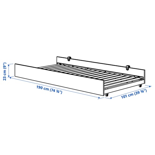 Illustration with measurements for the product: VIHALS.