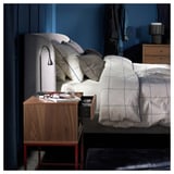 VIKHAMMER Bedside table, walnut veneer, 60x39 cm