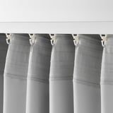 VILBORG Room darkening curtains, 1 pair, grey/with heading tape, 145x250 cm