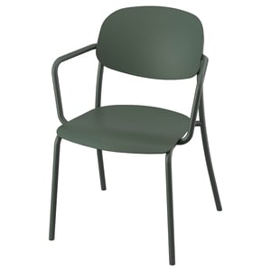 VISINGSÖ Chair with armrests, outdoor/deep green