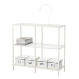 VITTSJÖ Shelving unit, white/glass, 100x93 cm