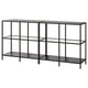 VITTSJÖ Storage combination, black-brown/glass, 200x36x93 cm