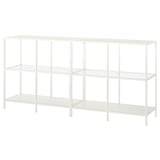 VITTSJÖ Storage combination, white/glass, 200x36x93 cm
