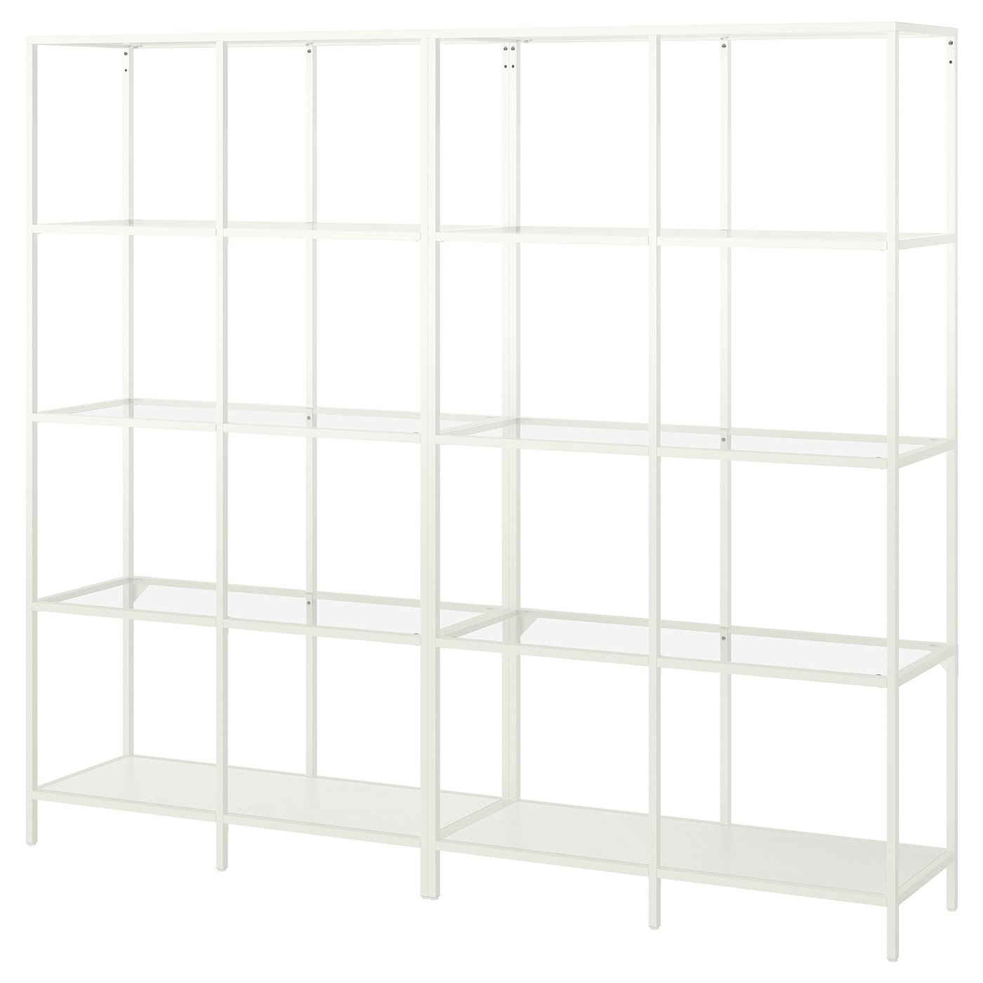 VITTSJÖ storage combination, white/glass, 200x36x175 cm IKEA