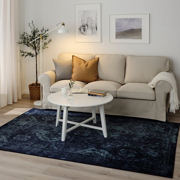 VONSBÄK Rug, low pile, dark blue, 170x230 cm