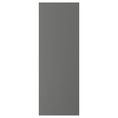 Displays a single VOXTORP door, featuring a matte dark grey finish, sleek and rectangular design, with integrated handles.
