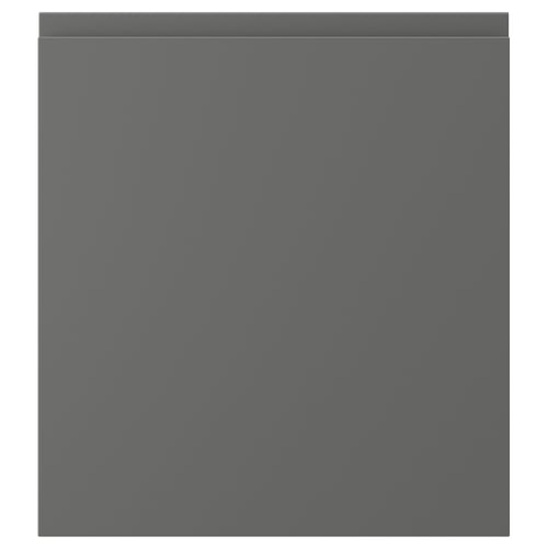 A dark grey, sleek, rectangular panel with smooth surfaces and no visible handles. It appears to be part of a furniture item, likely a cabinet door.