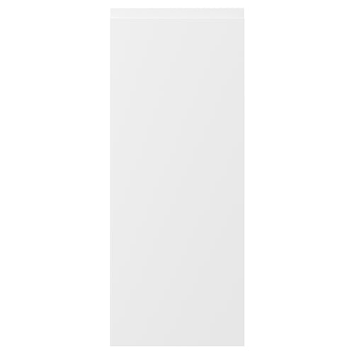 VOXTORP, white, rectangular cabinet door with sleek, integrated handle, smooth matte finish.