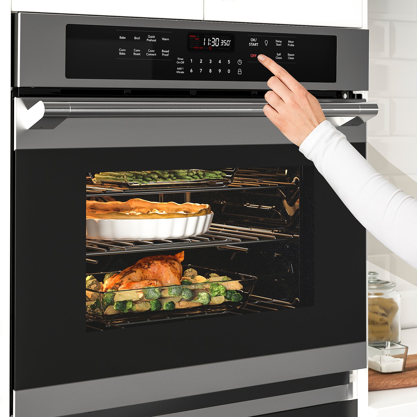 ADRÄTT Horno pared c/convecc autolimpieza, ac inox - IKEA
