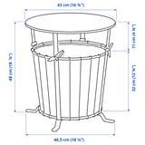ÄNGESBYN Mesa de almacenamiento, negro/pino tinte café claro, 43 cm