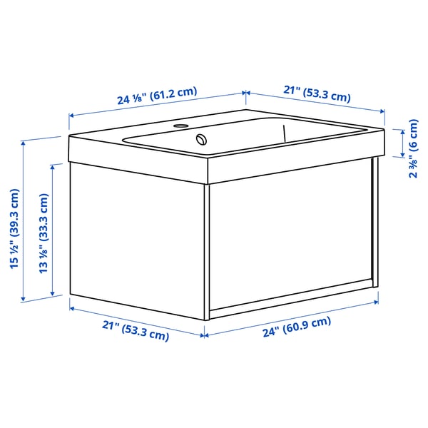 ÄNGSJÖN / BACKSJÖN Mueble de lavabo con cajón/lavabo