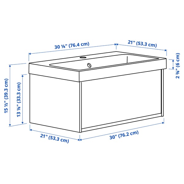 ÄNGSJÖN / BACKSJÖN Mueble de lavabo con cajón/lavabo