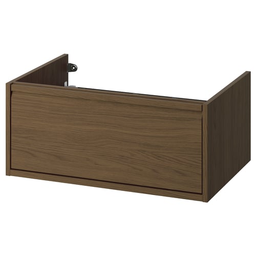 ÄNGSJÖN Mueble de lavabo con cajón, café efecto roble, 76x53x33 cm