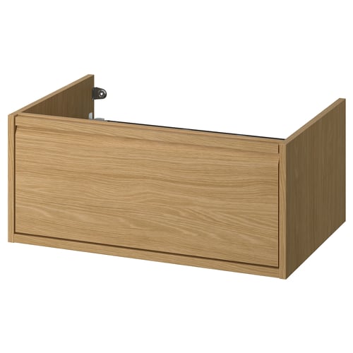 ÄNGSJÖN Mueble de lavabo con cajón, efecto roble, 76x53x33 cm