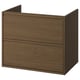 ÄNGSJÖN Mueble lavabo con cajones, café efecto roble, 76x53x64 cm