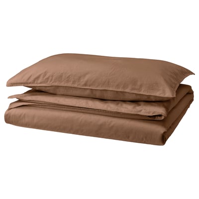 ÄNGSLILJA Funda nórdica +funda(s) de almohada, café claro, Individual