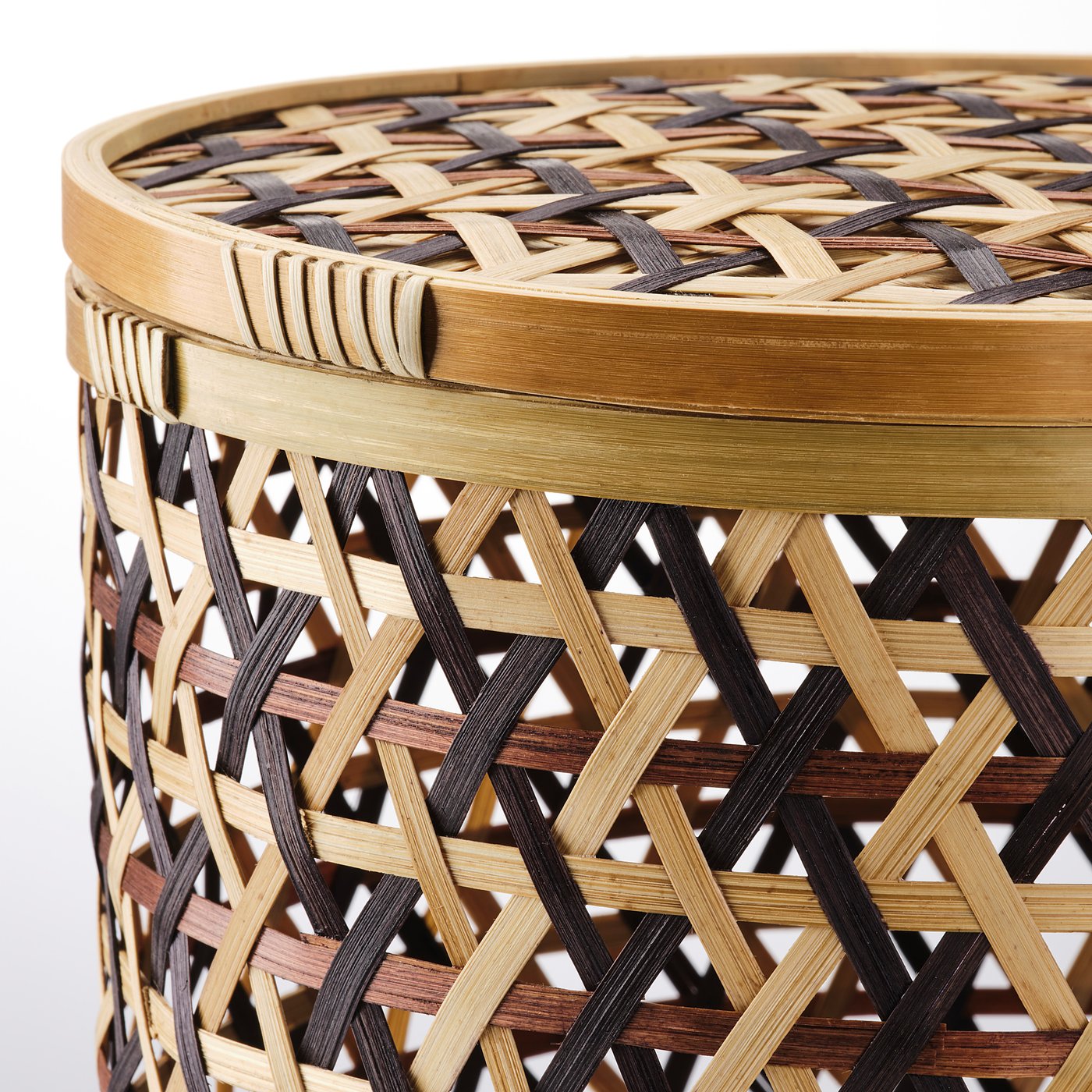 ANILINARE Caja para almacenaje con tapa 2 pz - bambú negro/café - IKEA