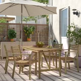 ASKHOLMEN Mesa y 4 sillas, exterior, acacia, 143x75 cm