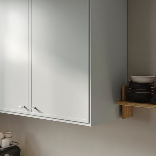 ASPUDDEN Puerta de gabinete esquina, 2 pzas, gris claro, 33x76 cm