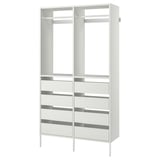AURDAL Combinación de clóset, blanco, 125x40x221 cm