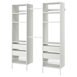 AURDAL Combinación de clóset, blanco, 182-215x40x221 cm