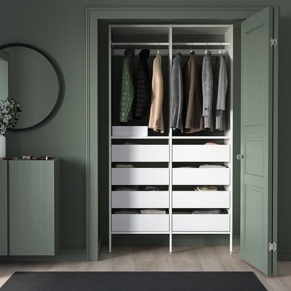 AURDAL Combinación de clóset, blanco, 125x40x221 cm