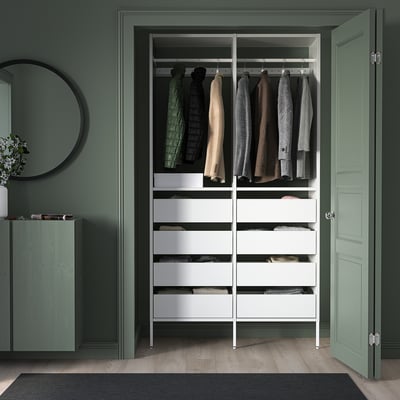 AURDAL Combinación de clóset, blanco, 125x40x221 cm
