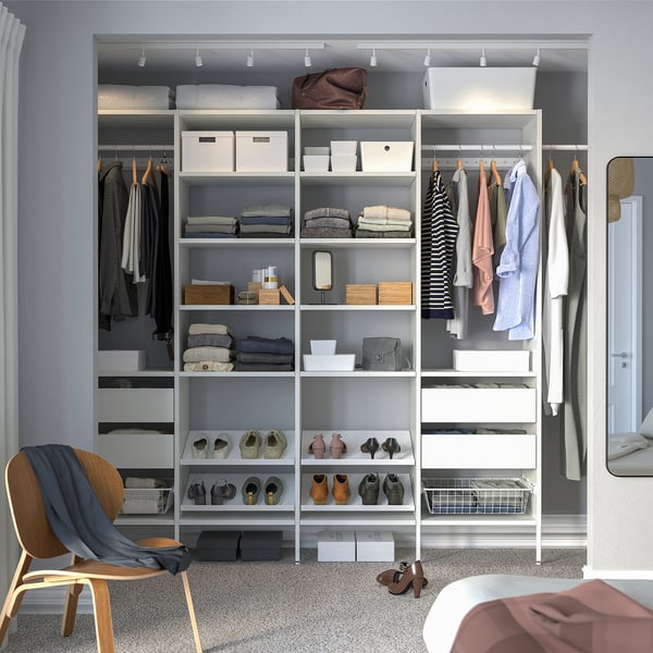 AURDAL Combinación de clóset, blanco, 302-337.5x40x221 cm