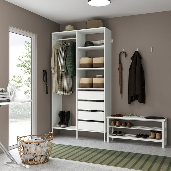 AURDAL Combinación de clóset, blanco, 125x40x221 cm