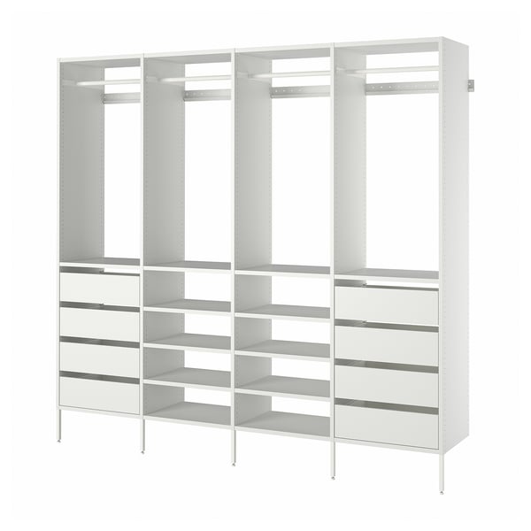 AURDAL Combinación de clóset, blanco, 250x40x221 cm